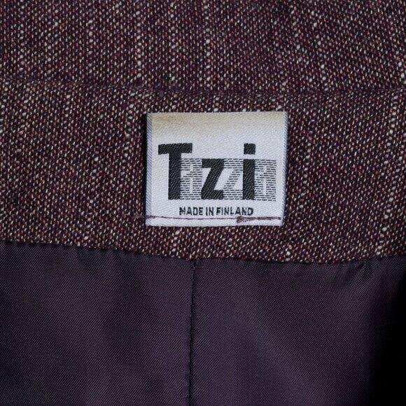 Tazzia Oy (Finland) Barleycorn Tweed Wool Cloverleaf Blazer Garnet : L - Picture 8 of 9